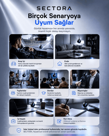 SECTORA™ - Kompakt Ses Kayıt Cihazı
